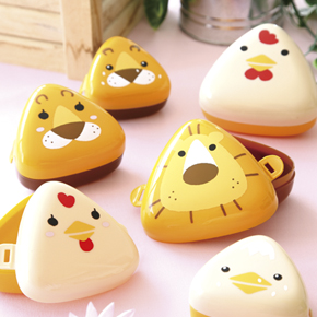 3つ重ねてしまえるおにぎりケース(アニマル一家)