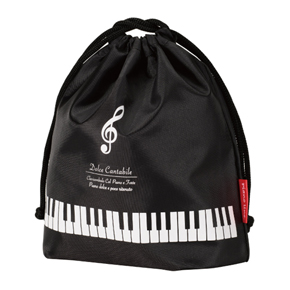 ピアノデザインの巾着袋