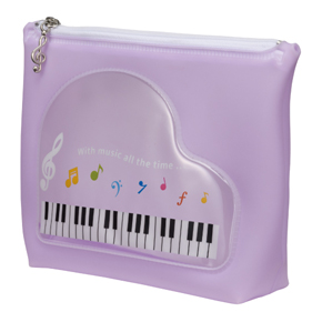Piano line 窓付きミルキーポーチ パープル