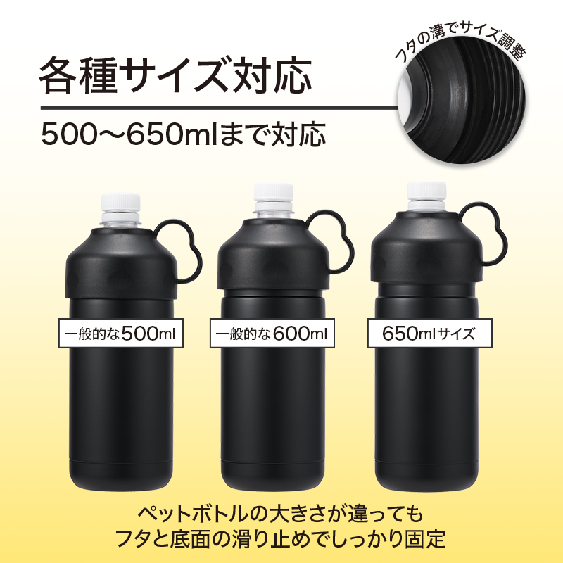 500～650mlサイズのペットボトル対応