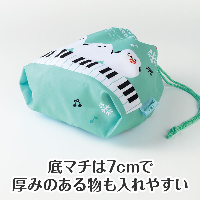 ※ノリユキ様おまとめ特注品※ トリル♪シマエナガ マチあり巾着袋（鍵盤）｜ピアノデザイン アイテム